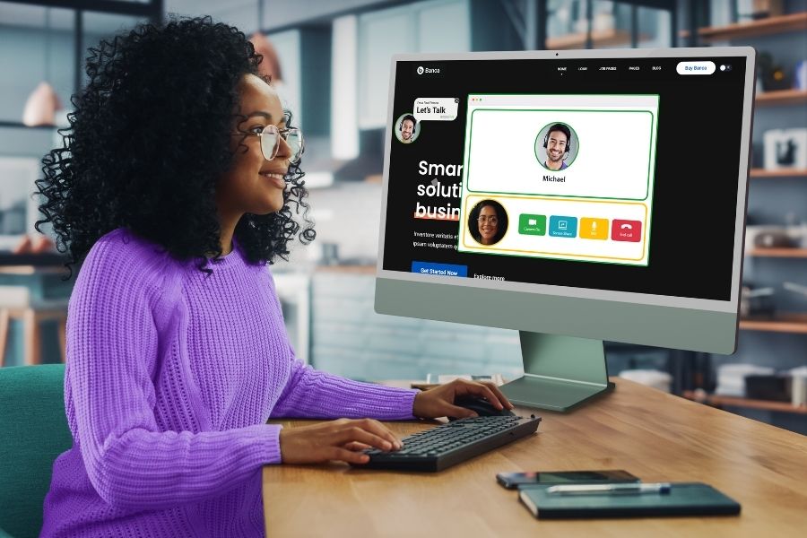 customer using live video chat for business